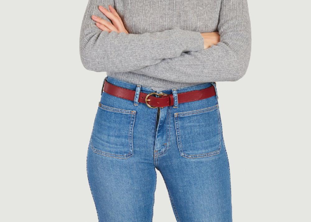 L'exception Ceinture En Cuir Nappa Bordeaux L'Exception Paris