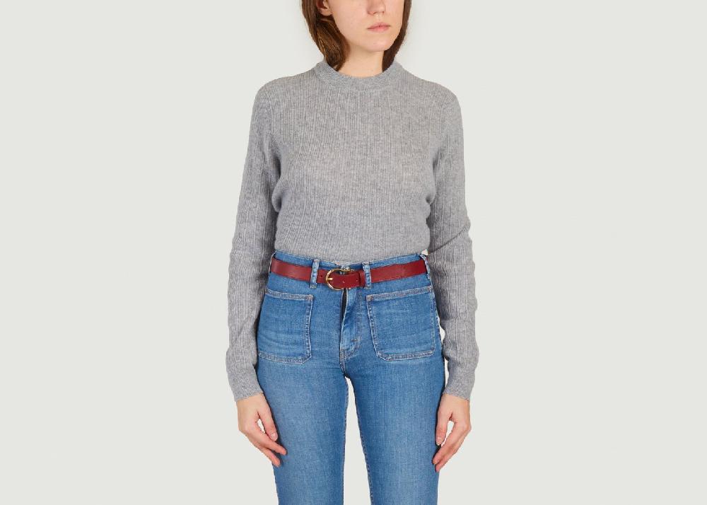 L'exception Ceinture En Cuir Nappa Bordeaux L'Exception Paris
