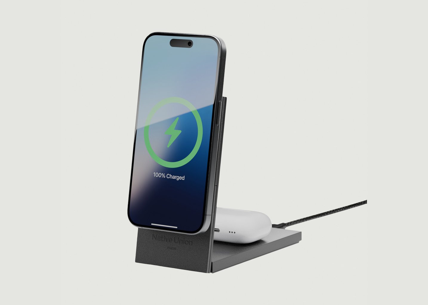l'exception Chargeur Sans Fil Magnétique 2 en 1 Noir Native Union