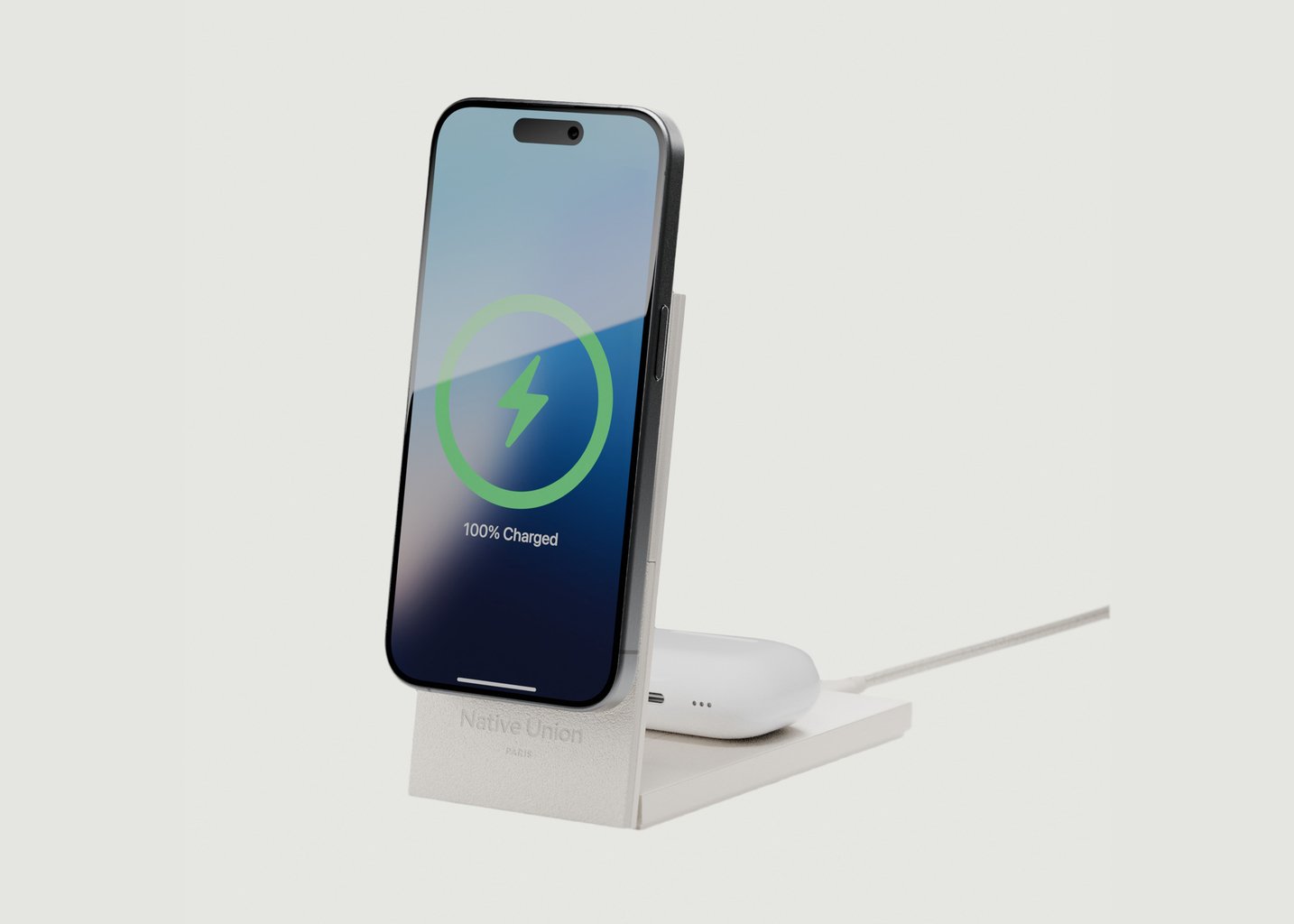 l'exception Chargeur Sans Fil Magnétique 2 en 1 Sable Native Union