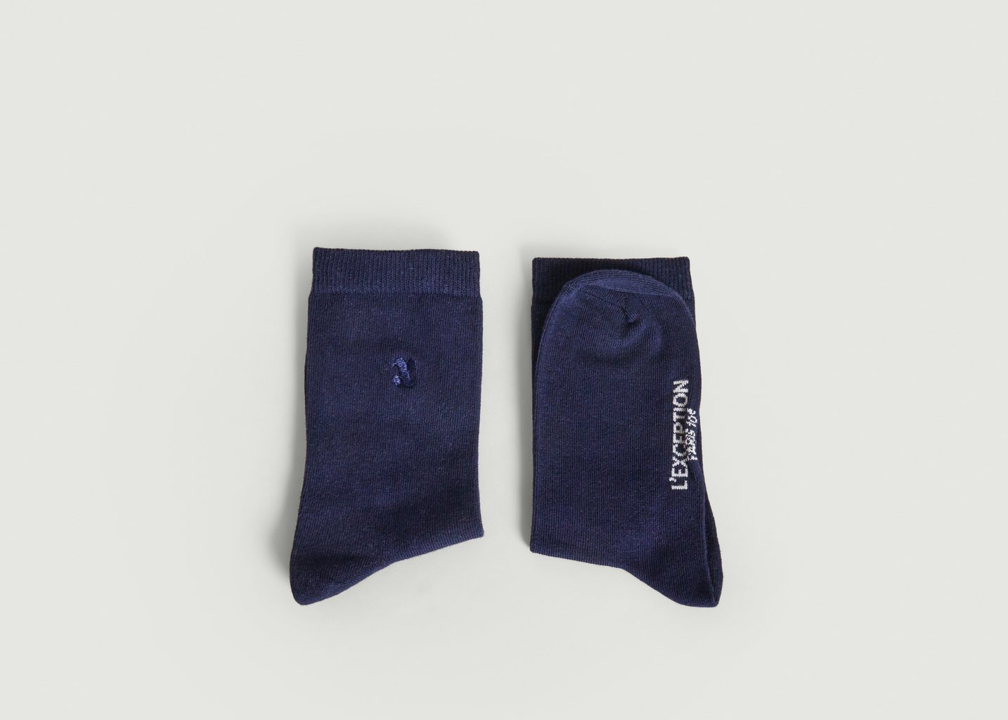 L'exception Chaussettes Brodées MIF Bleu Marine L'Exception Paris