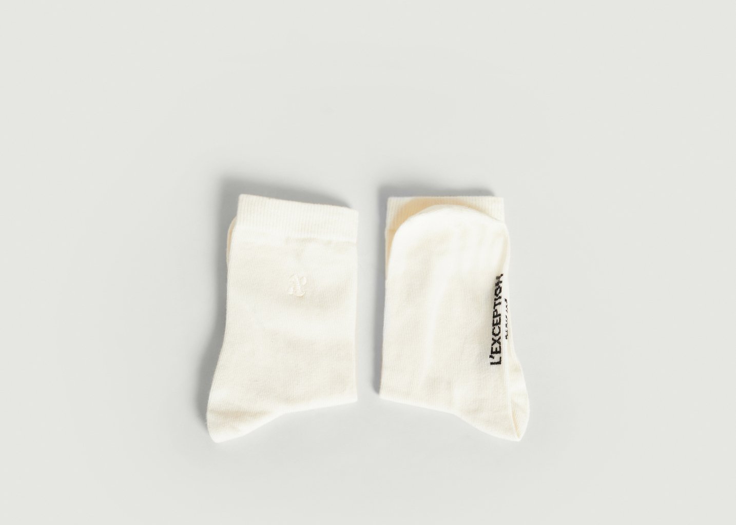 L'exception Chaussettes Brodées MIF Ecru L'Exception Paris