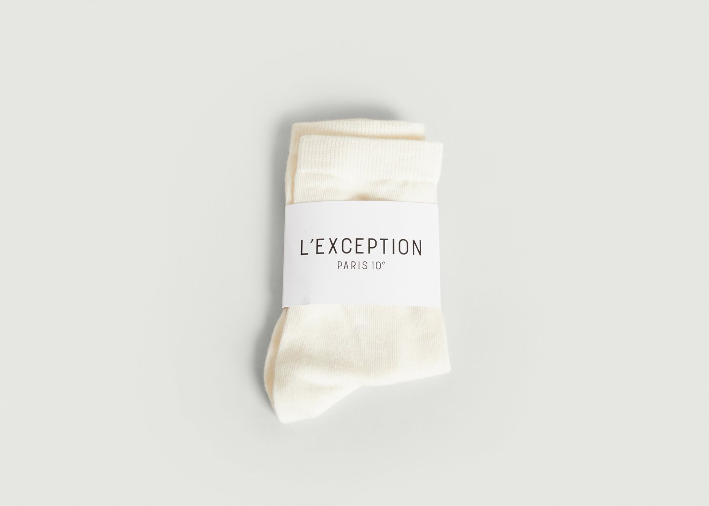 l'exception Chaussettes brodées MIF Ecru L'Exception Paris