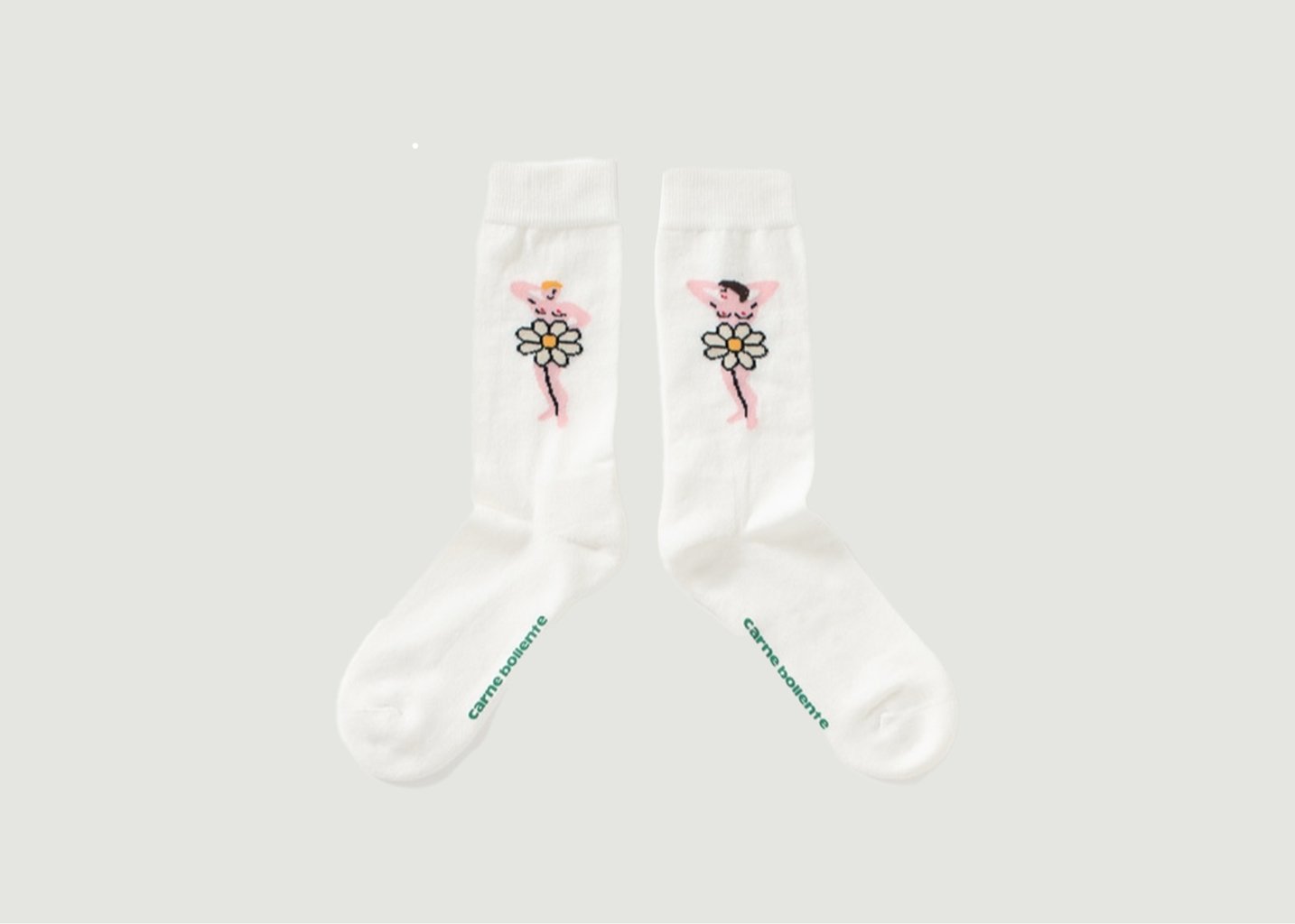 l'exception Chaussettes Daisies of Desir Blanc Carne Bollente