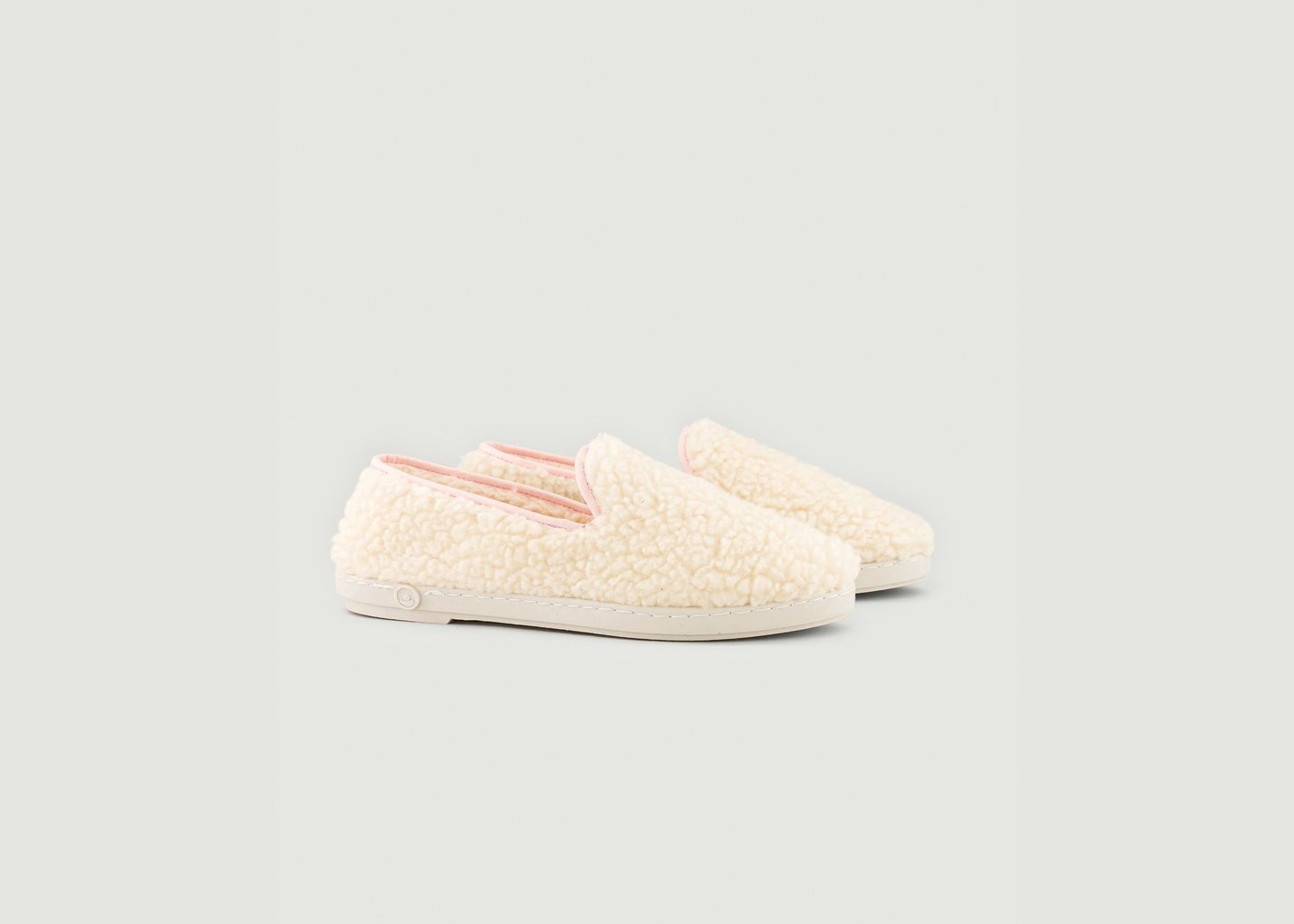 l'exception Chausson Femme Bouclette De Laine Blanc Angarde