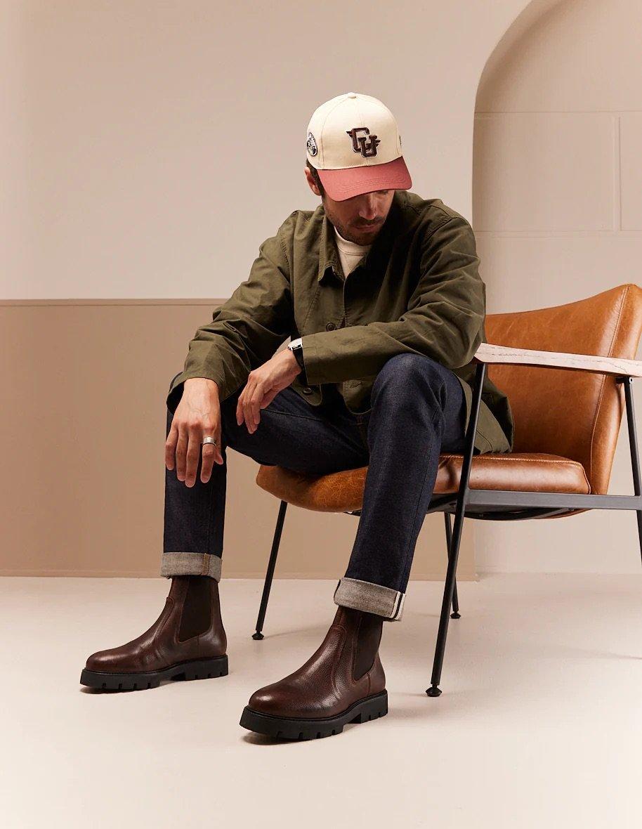 L'exception Chelsea Boots En Cuir Pull Up Grainé Raoul Marron Odaje Ex M.Moustache