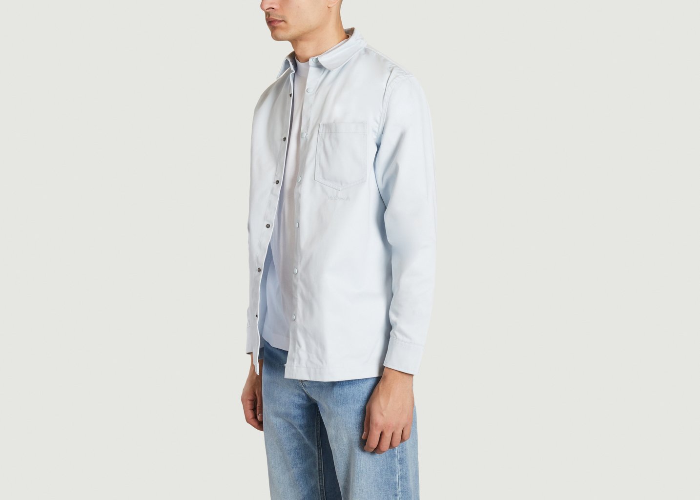 L'exception Chemise à Boutons Bleu Clair M.C. Overalls