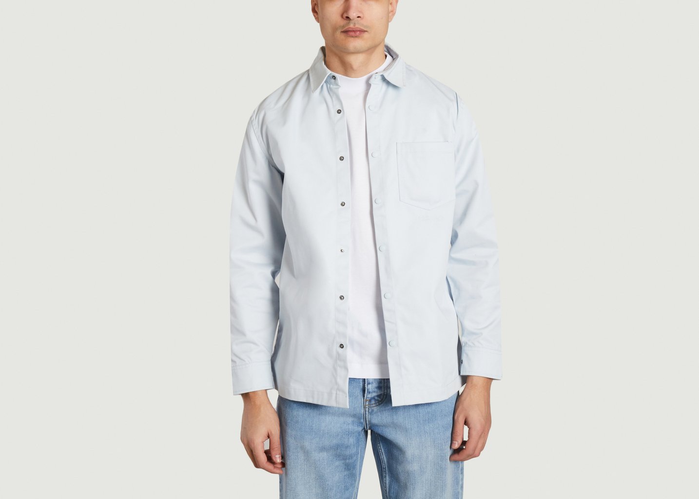 l'exception Chemise à boutons Bleu Clair M.C. Overalls