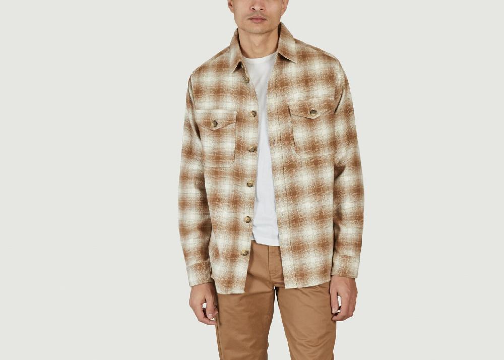 L'exception Chemise à Carreaux Beige Knowledge Cotton Apparel