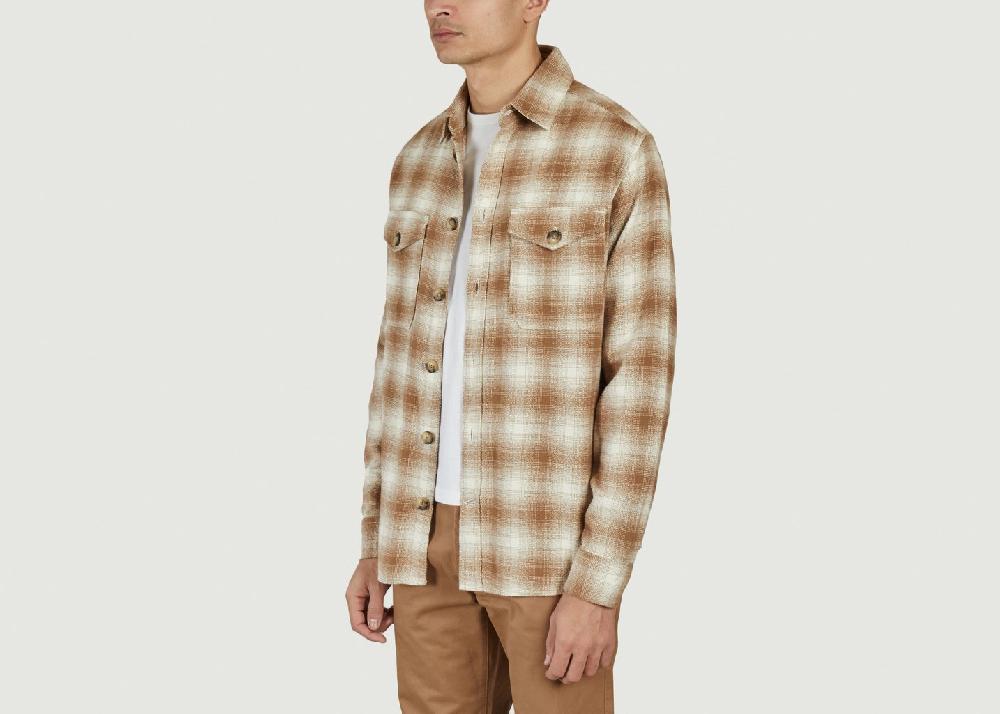 L'exception Chemise à Carreaux Beige Knowledge Cotton Apparel