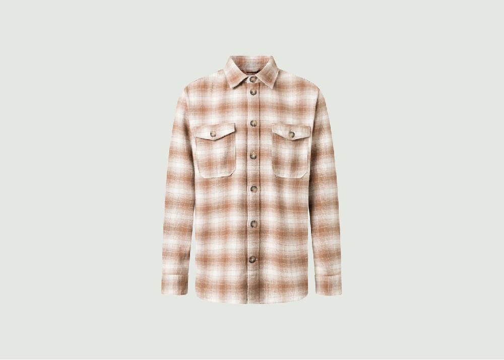 l'exception Chemise à carreaux Beige Knowledge Cotton Apparel