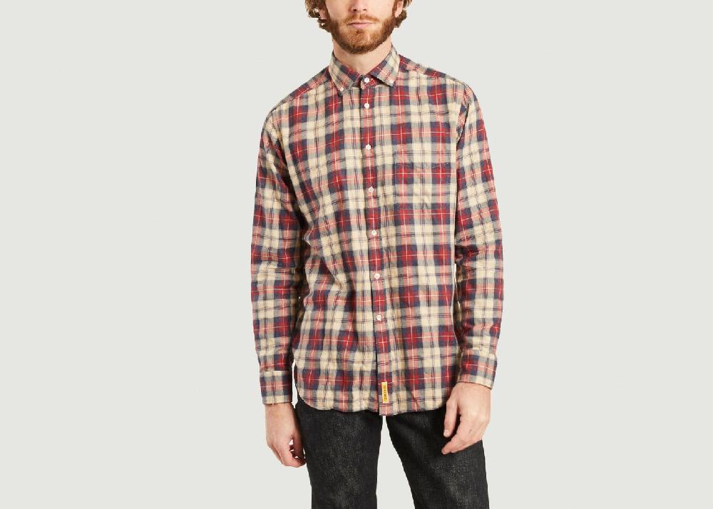 l'exception Chemise à carreaux Bradford Beige B.D Baggies
