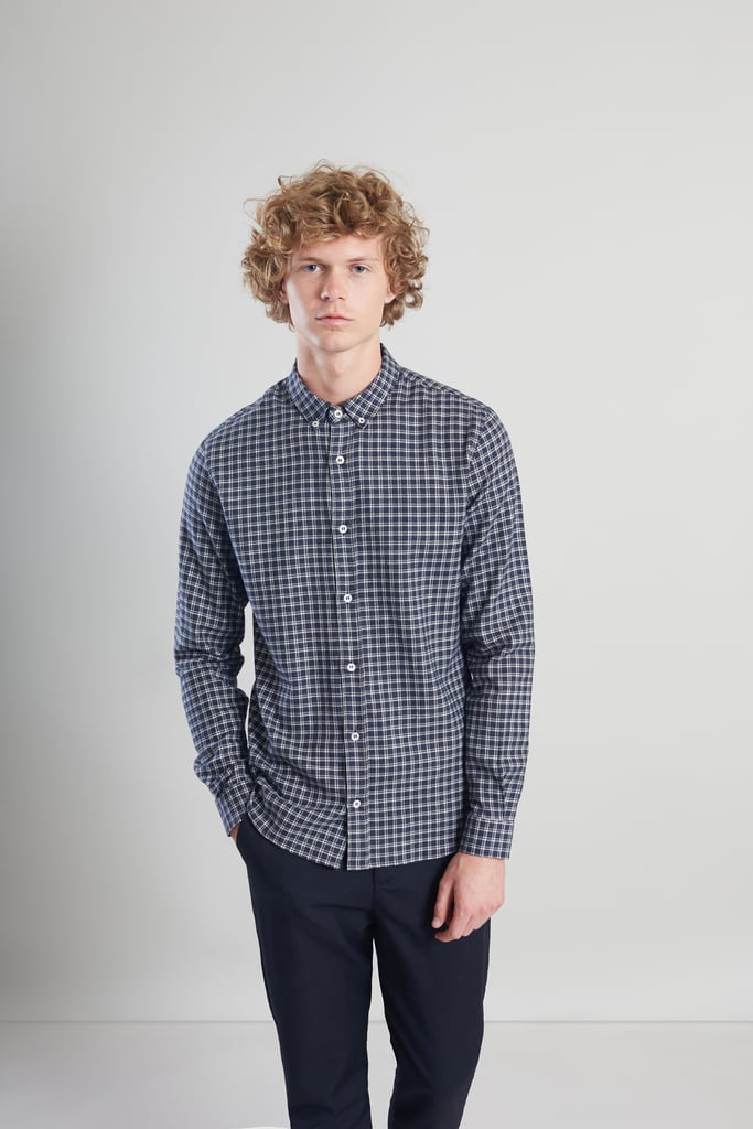 L'exception Chemise à Carreaux Flanelle Italienne Bleu Marine L'Exception Paris