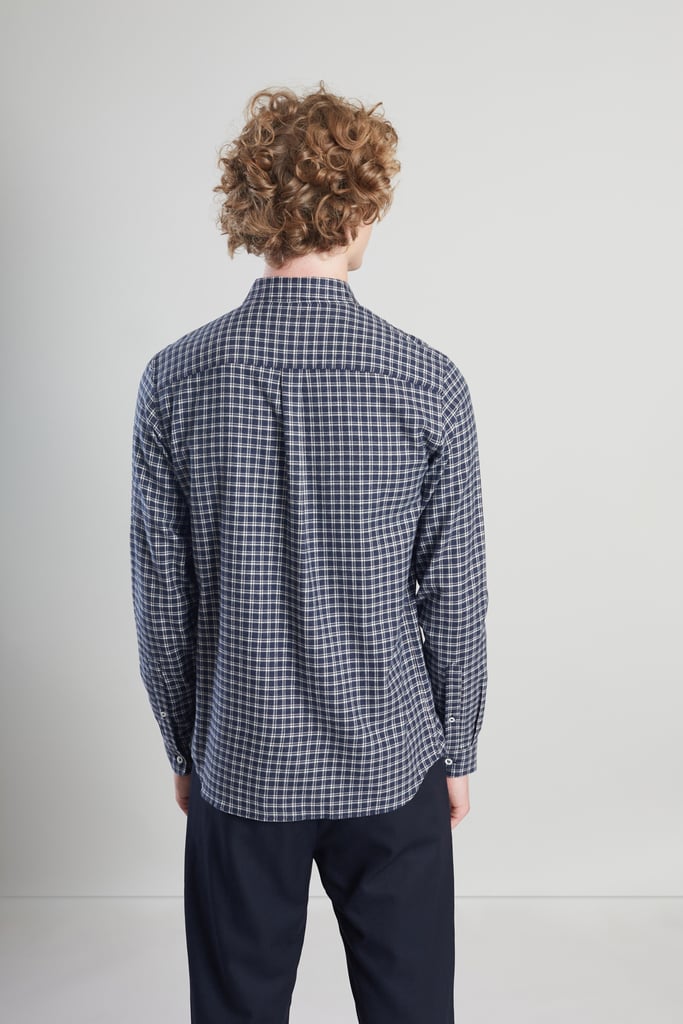 L'exception Chemise à Carreaux Flanelle Italienne Bleu Marine L'Exception Paris