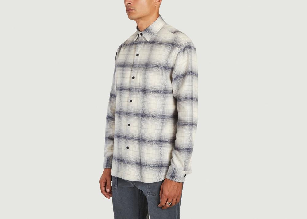 L'exception Chemise à Carreaux Leyton Blanc Wax London