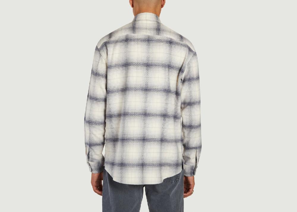 L'exception Chemise à Carreaux Leyton Blanc Wax London