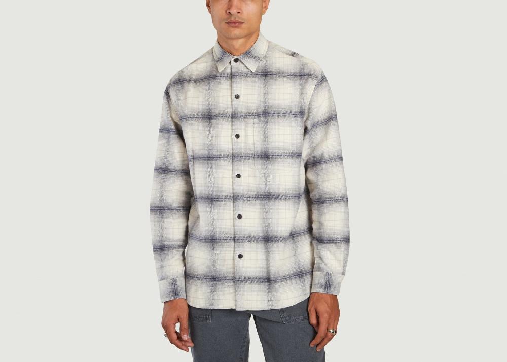 l'exception Chemise à carreaux Leyton Blanc Wax London
