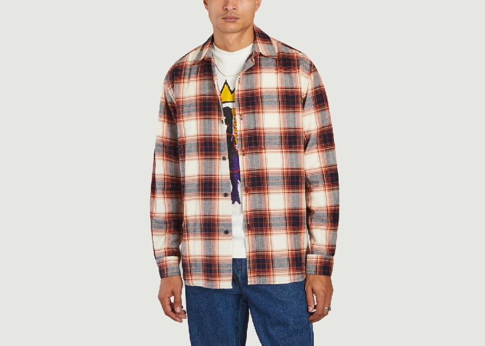 l'exception Chemise à carreaux newick Rouille Wax London
