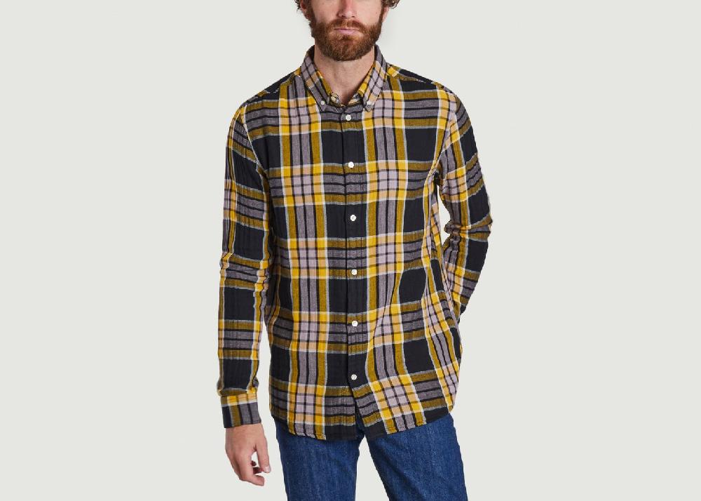 L'exception Chemise à Carreaux Noir Knowledge Cotton Apparel