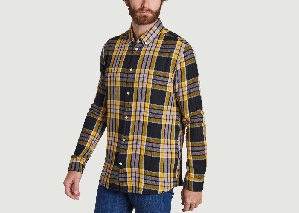 L'exception Chemise à Carreaux Noir Knowledge Cotton Apparel
