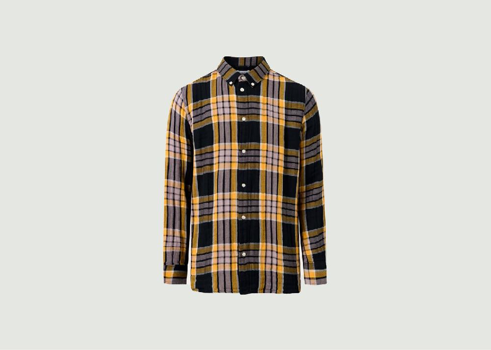 l'exception Chemise à Carreaux Noir Knowledge Cotton Apparel