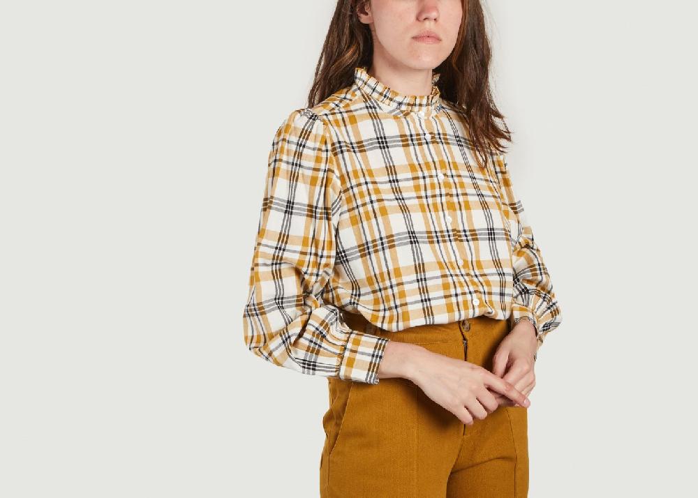 L'exception Chemise à Carreaux Tammy Ocre Petite Mendigote Paris