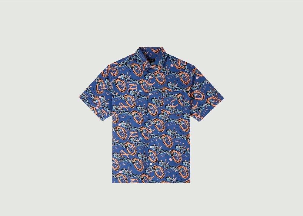 l'exception Chemise à manches courtes Ross Bleu APC Paris