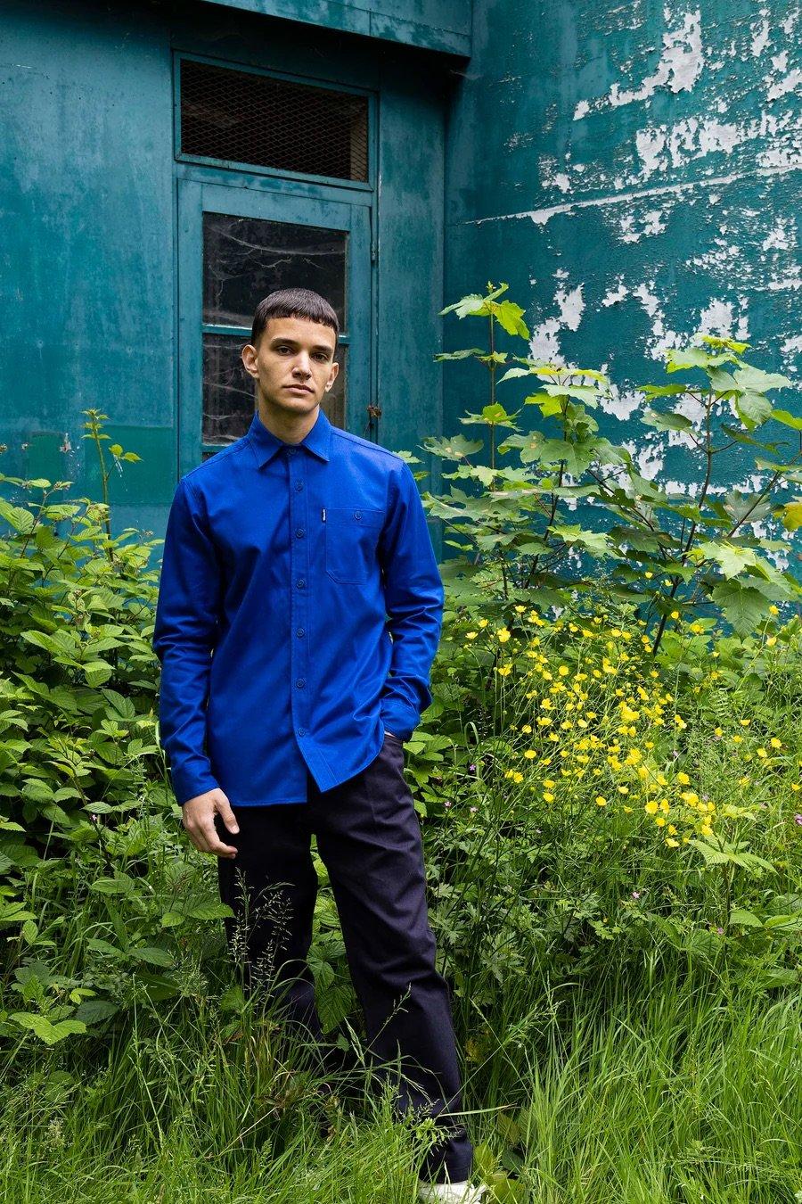 L'exception Chemise à Poches Poitrine Bleu électrique Misericordia