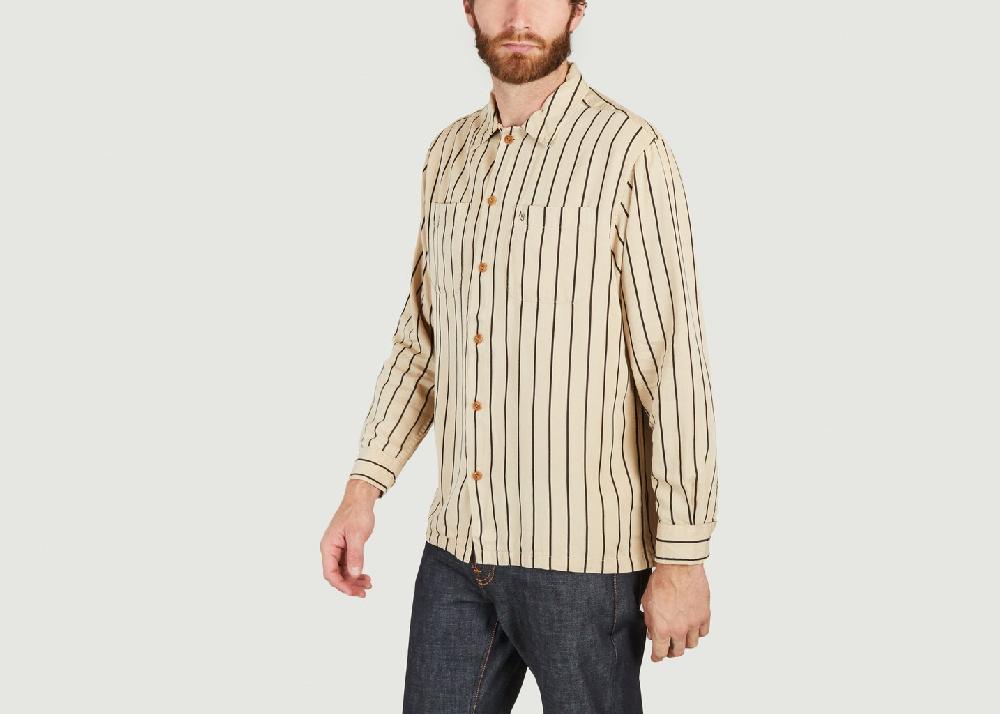 L'exception Chemise à Rayures Vincent Crème Nudie Jeans