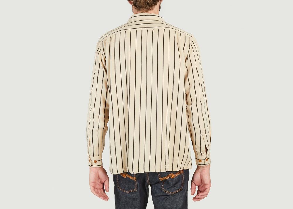 L'exception Chemise à Rayures Vincent Crème Nudie Jeans