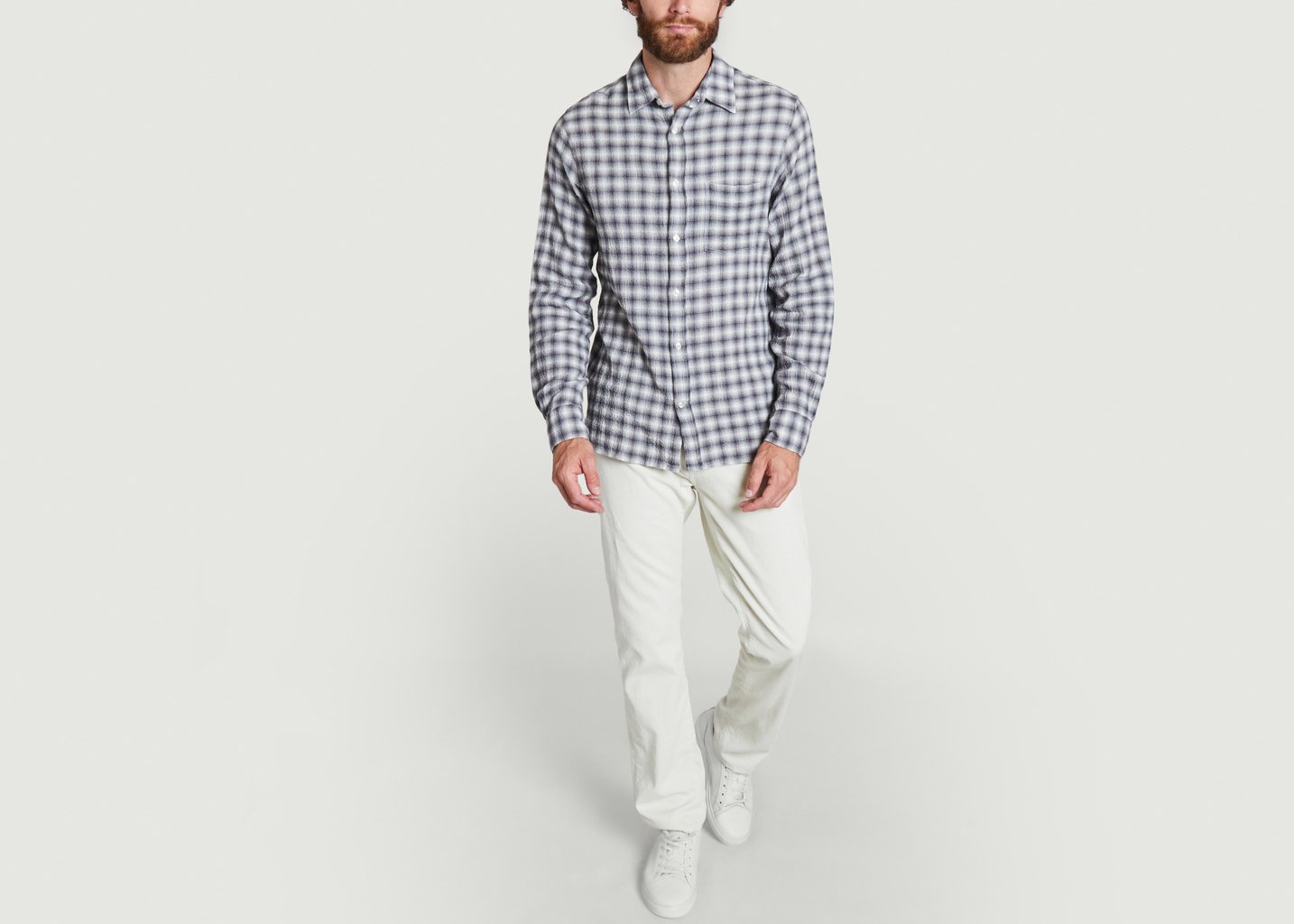 L'exception Chemise Alex Seersucker Gris Officine Générale