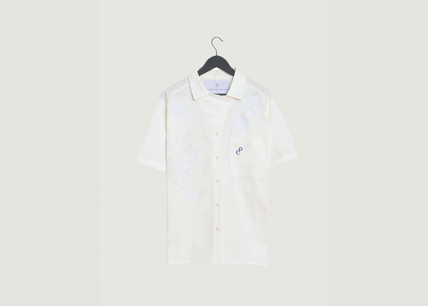 l'exception Chemise Alpha Brodée Blanc Christine Phung