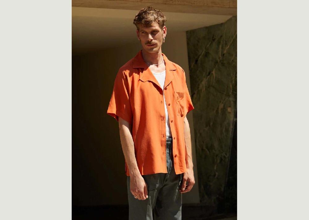 L'exception Chemise ALPHA Soie Corail Christine Phung