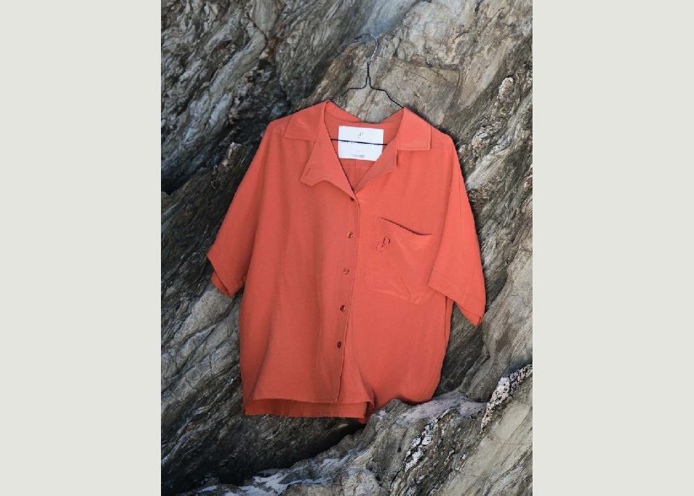L'exception Chemise ALPHA Soie Corail Christine Phung