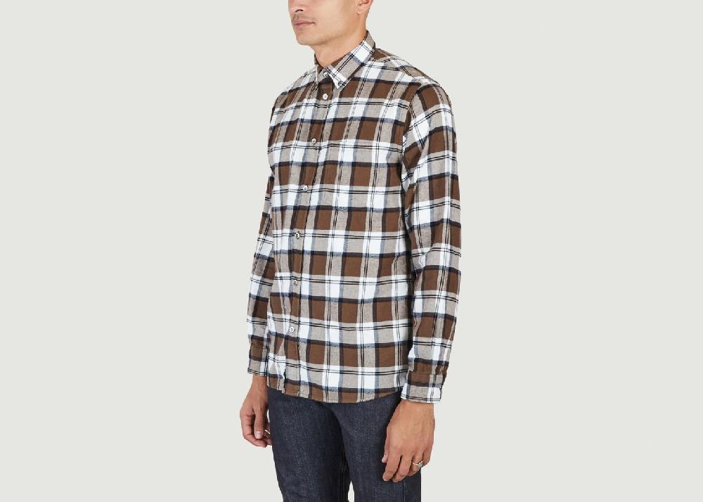 L'exception Chemise Anton En Flanelle Brossée à Carreaux Multicolore Norse Projects