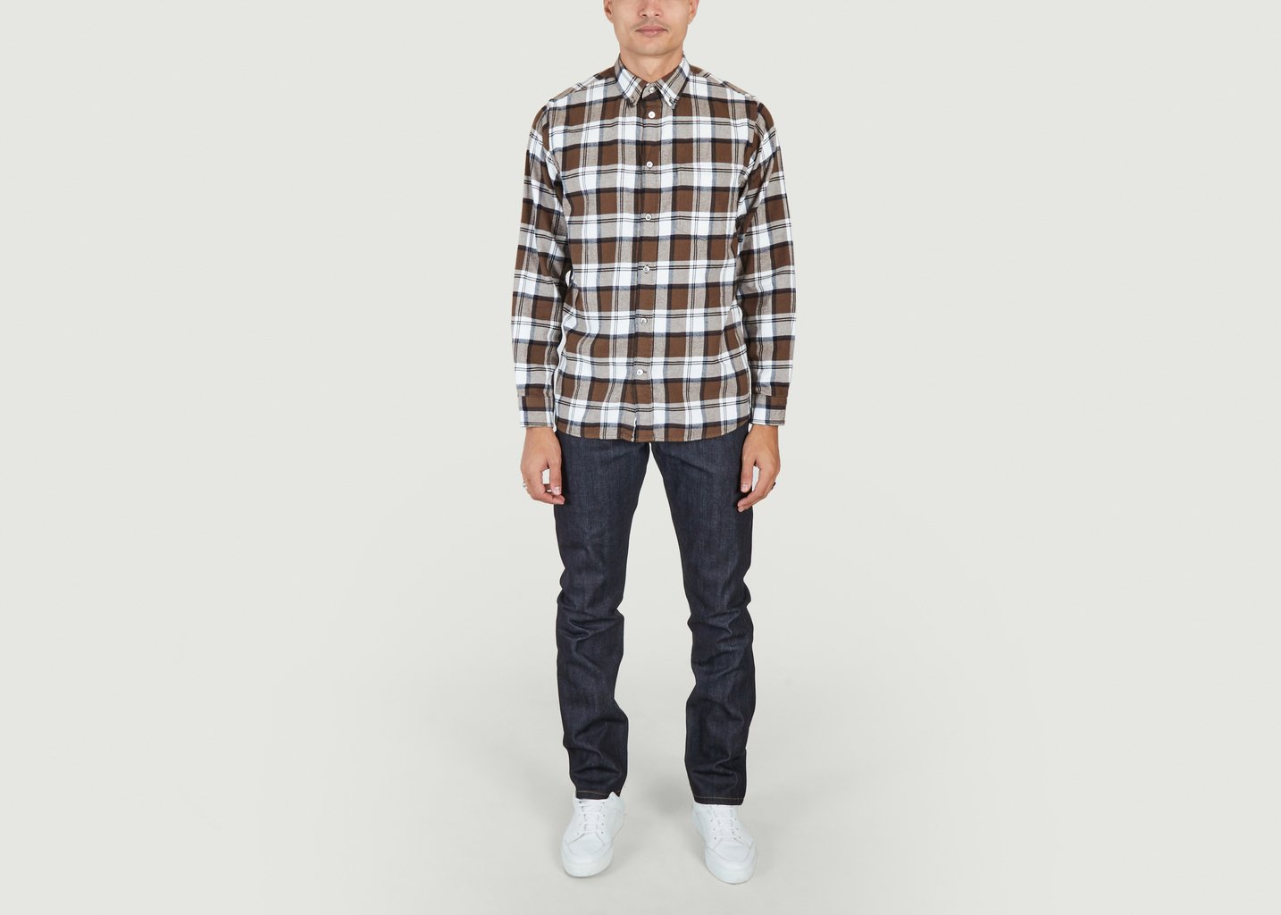 L'exception Chemise Anton En Flanelle Brossée à Carreaux Multicolore Norse Projects
