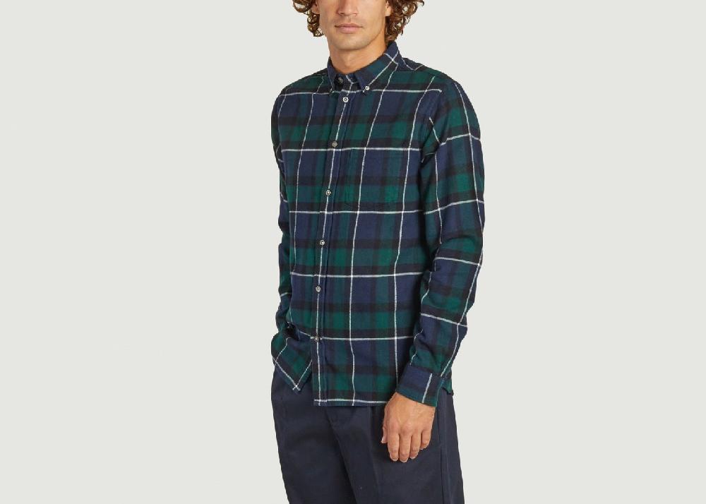 L'exception Chemise Anton En Flanelle Brossée à Carreaux Multicolore Norse Projects
