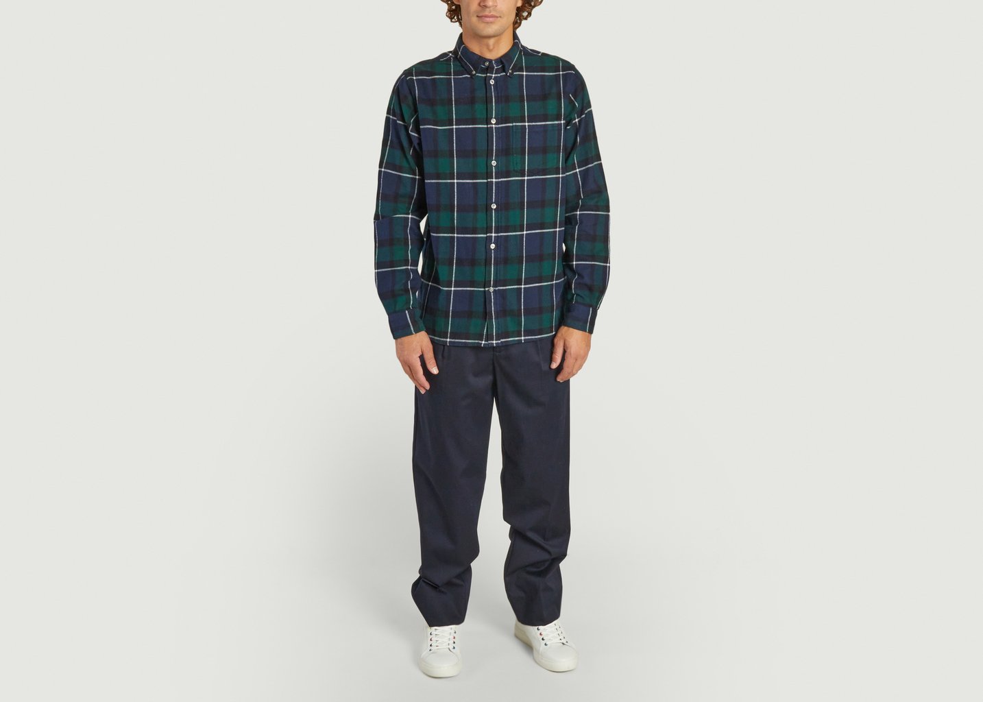 L'exception Chemise Anton En Flanelle Brossée à Carreaux Multicolore Norse Projects