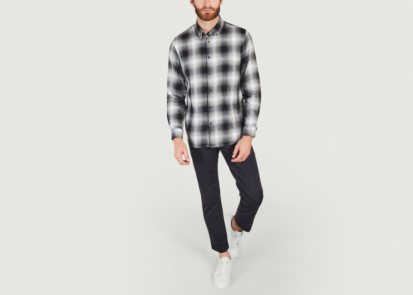 L'exception Chemise Arne BD 5997 à Carreaux Gris No Nationality 07