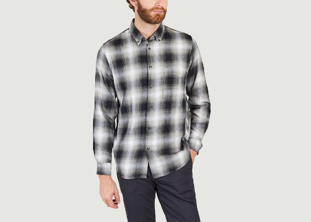 l'exception Chemise Arne BD 5997 à carreaux Gris No Nationality 07