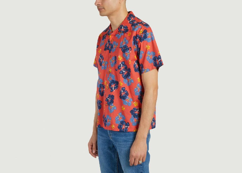 L'exception Chemise Arthur Flower Hawaï Rouge Nudie Jeans