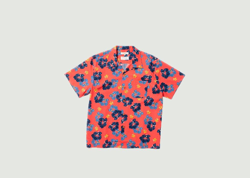 l'exception Chemise Arthur Flower Hawaï Rouge Nudie Jeans