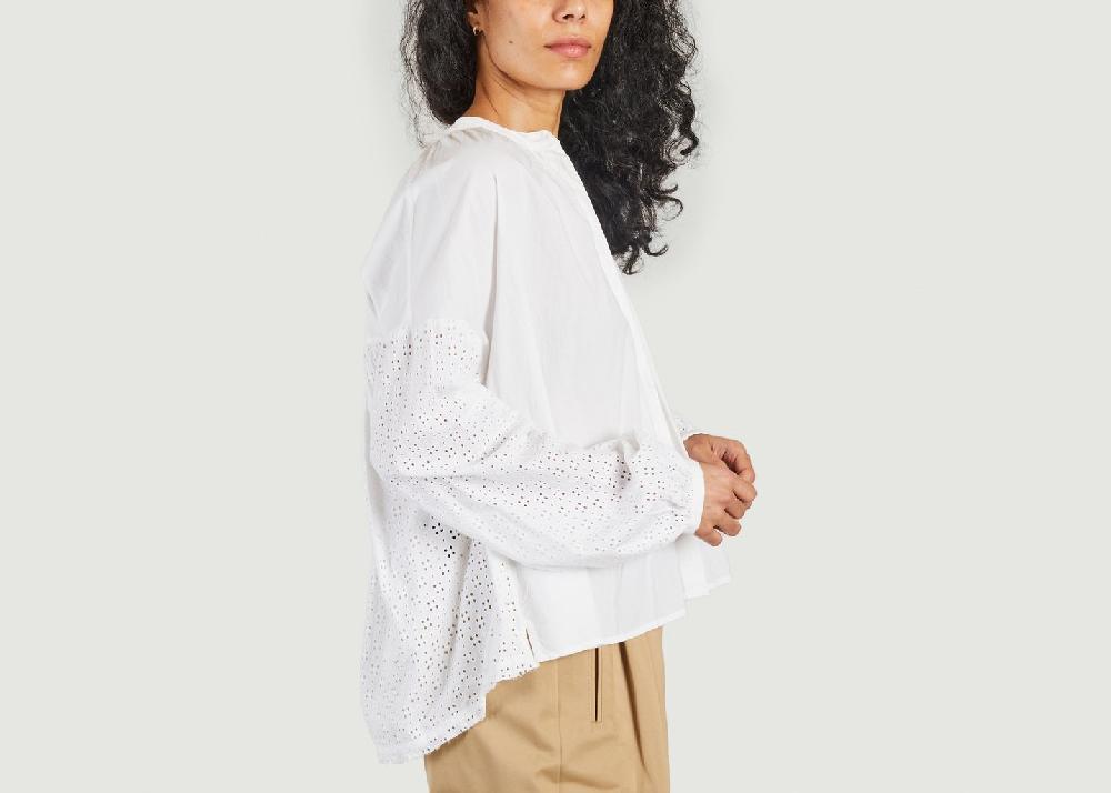 L'exception Chemise Avec Broderie Anglaise Ava Blanc Skall Studio