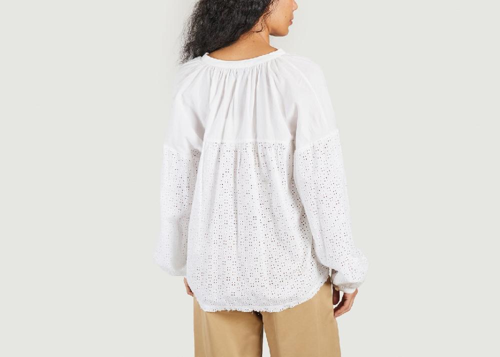 L'exception Chemise Avec Broderie Anglaise Ava Blanc Skall Studio