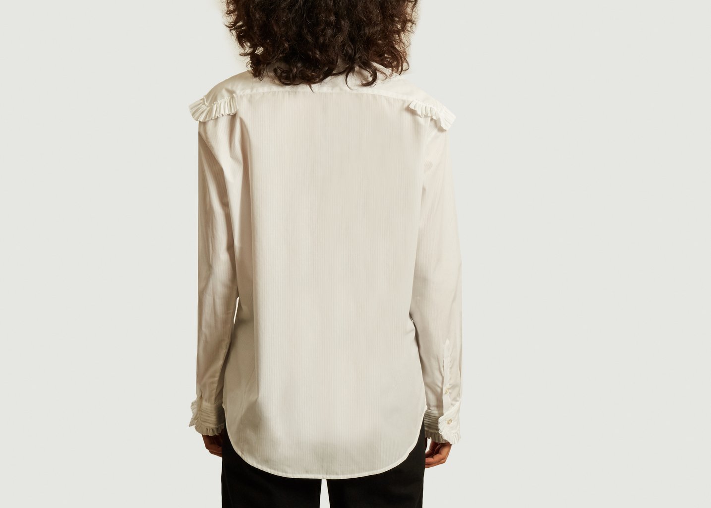 L'exception Chemise Avec Volants Flore Blanc Sarah De Saint Hubert