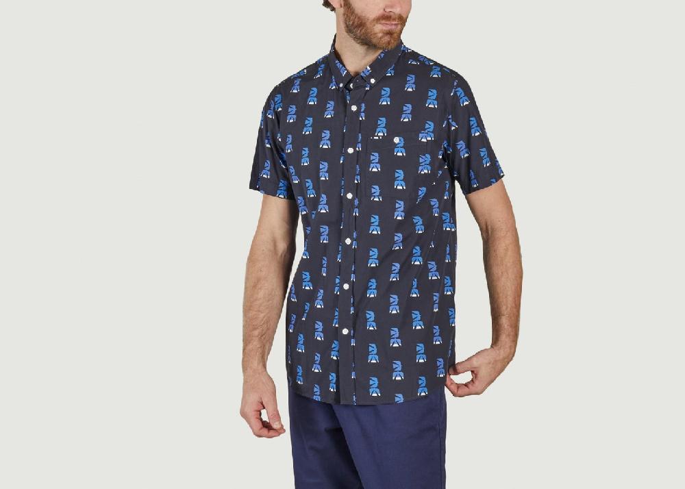 L'exception Chemise Bird Family Bleu Marine Bask In The Sun