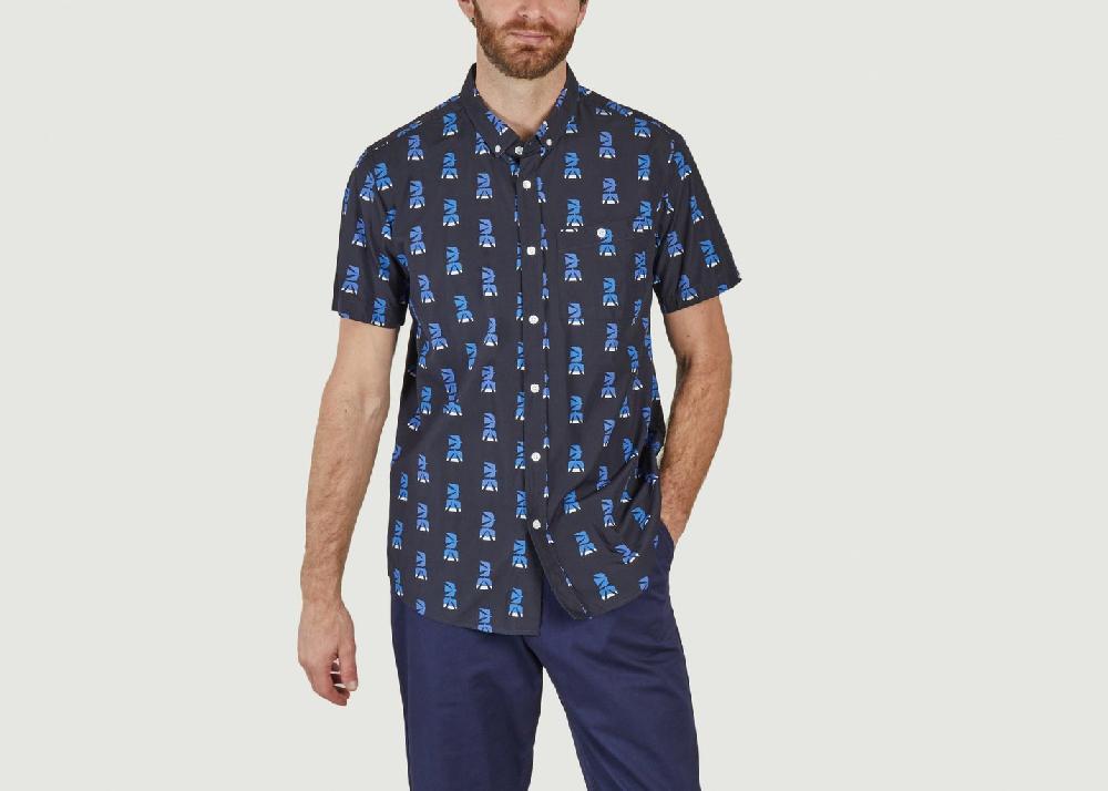 l'exception Chemise Bird Family Bleu Marine Bask in the Sun