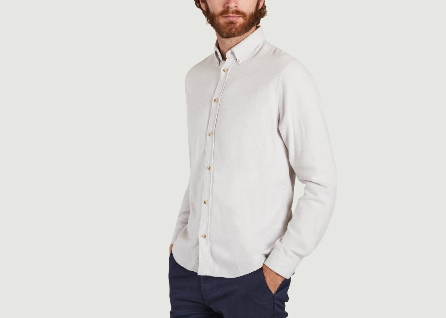 L'exception Chemise Boutonnée Grise Claire Gris Léger Cuisse De Grenouille