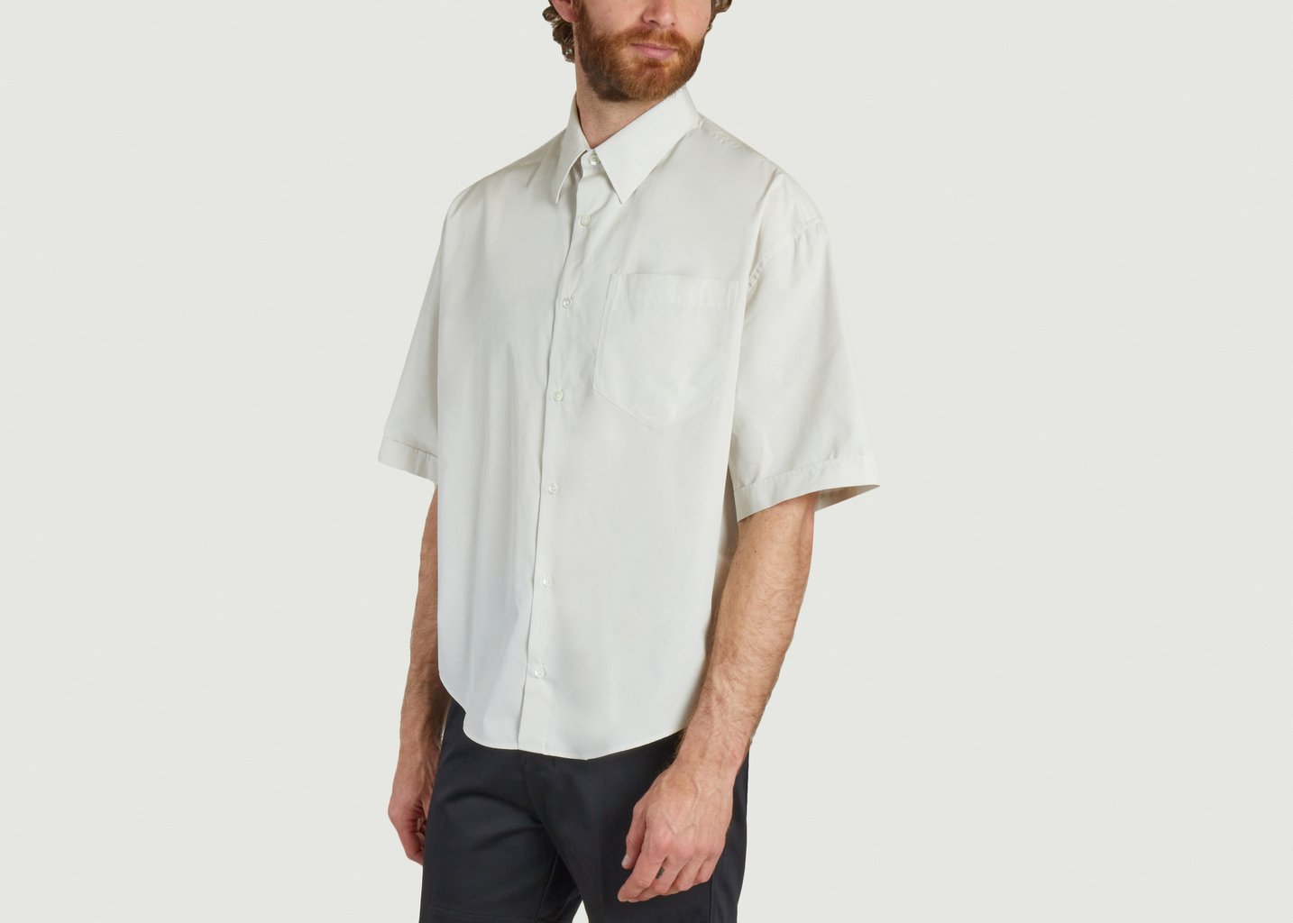 L'exception Chemise Boxy Manches Courtes Ivoire AMI Paris