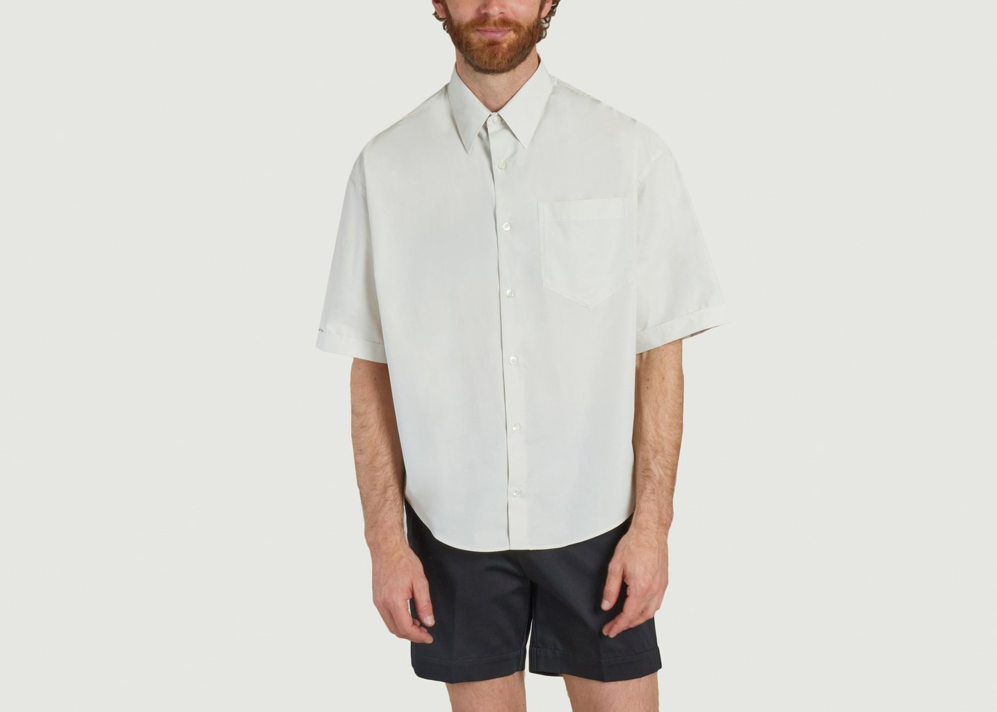 l'exception Chemise Boxy Manches Courtes Ivoire AMI Paris